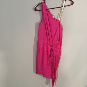 NWT woman’s BCBGeneration asymmetrical one shoulder size 6 pink mini dress